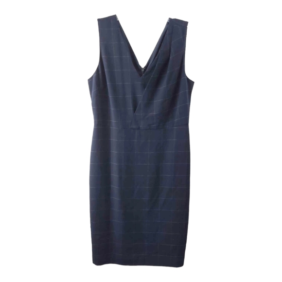 Banana Republic Checkered Window Pane V-Neck Dress - Picture 1 of 6